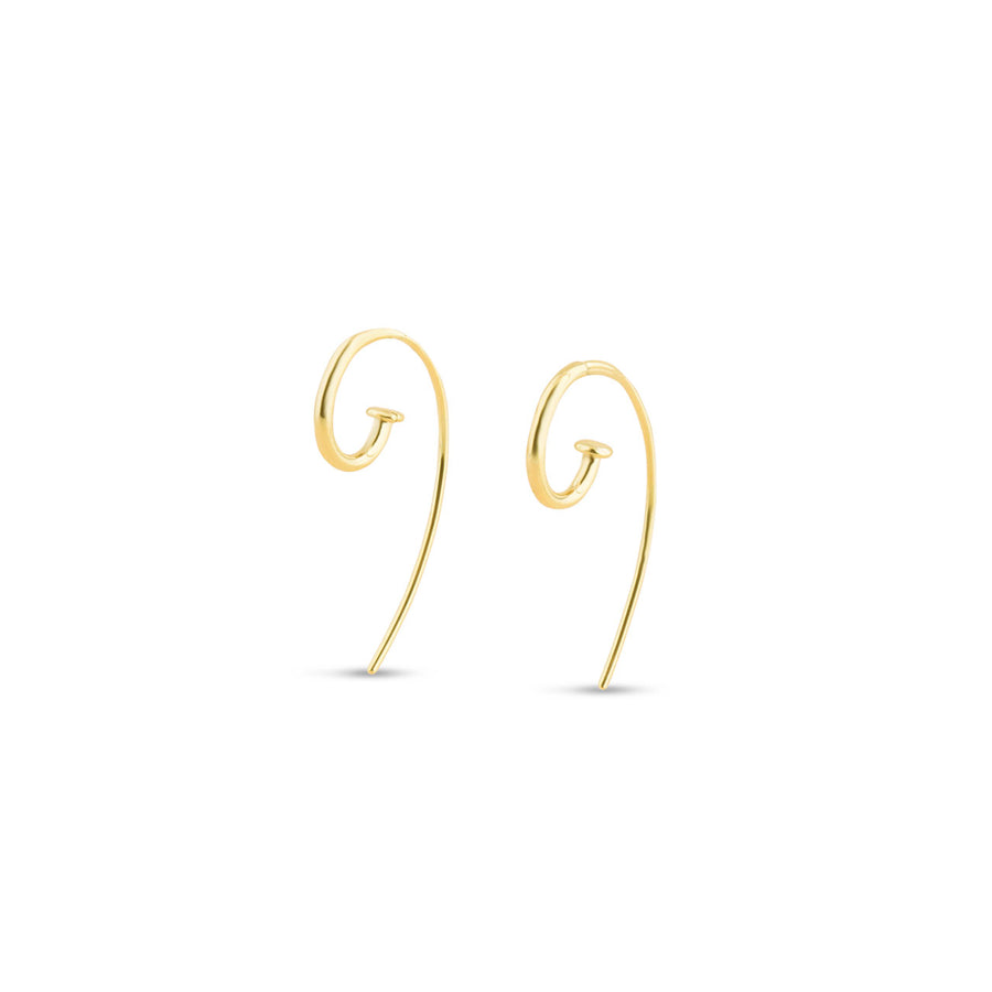 Petite Jagger 9ct Yellow Gold Hoop Earring Threads