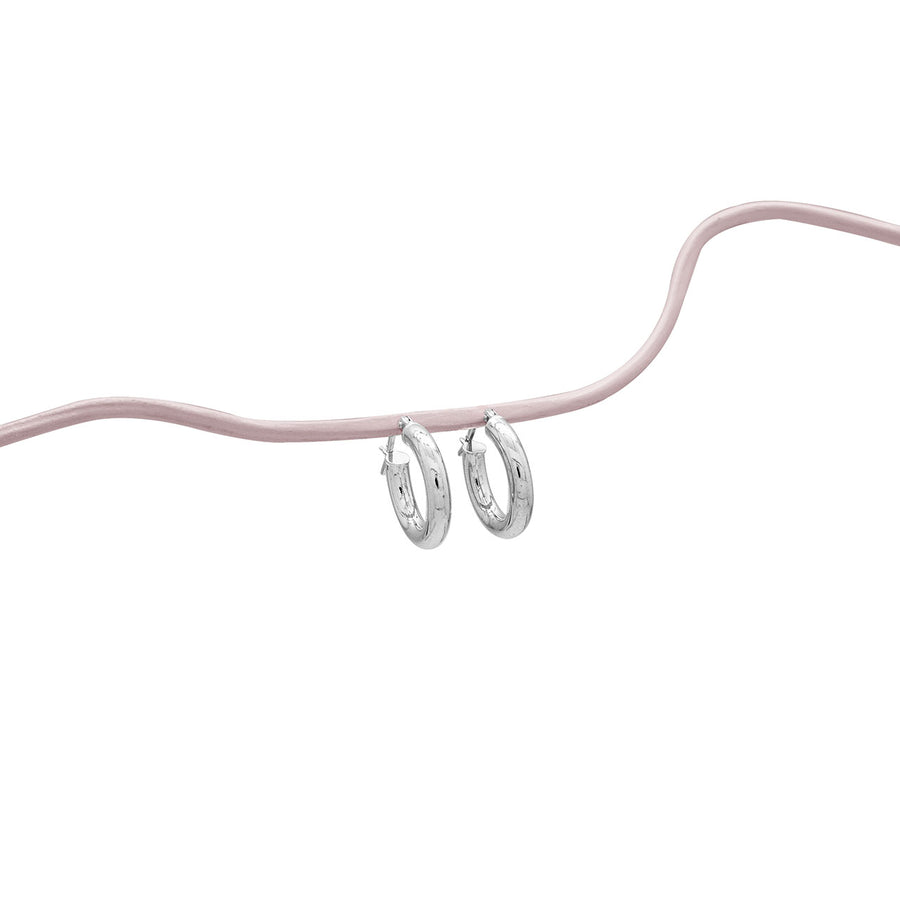 Baby Emily White Gold Hoops