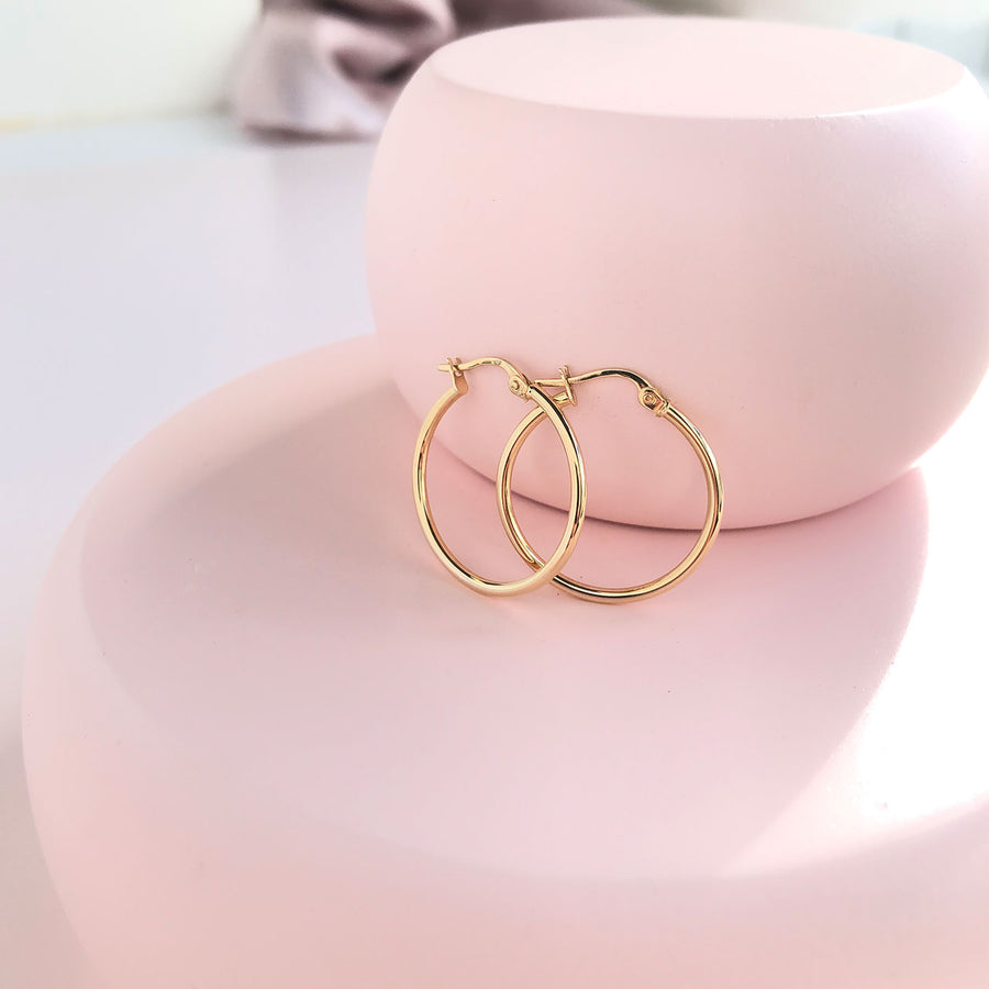 Ava Yellow Gold Hoops