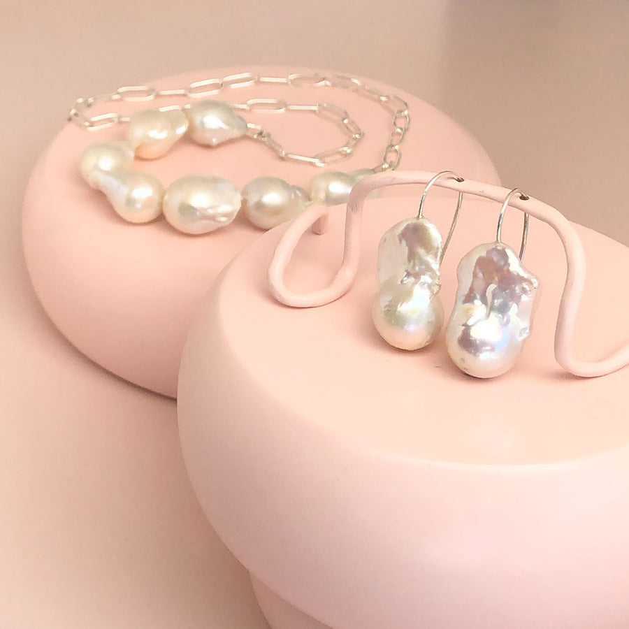 Isla Sterling Silver Pearl Earring Threads